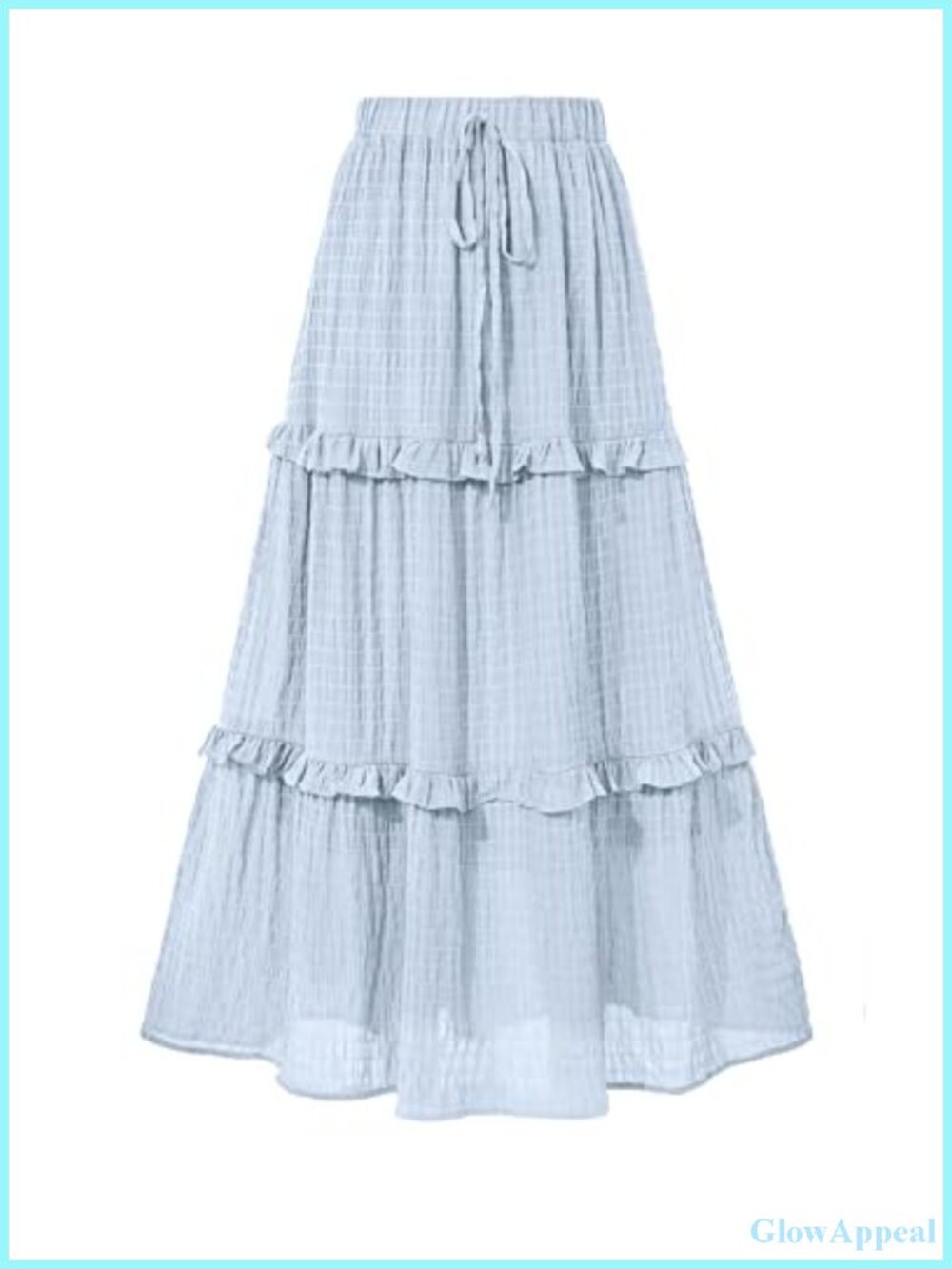Flared A-Line Maxi Skirt for Women Ruffle Tiered High Waist Flowy Long Skirt